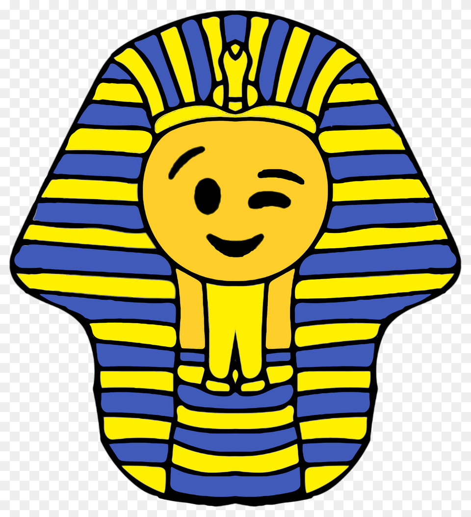 Pharaoh Smiley Winking Clipart, Clothing, T-shirt, Art, Baby Png Image
