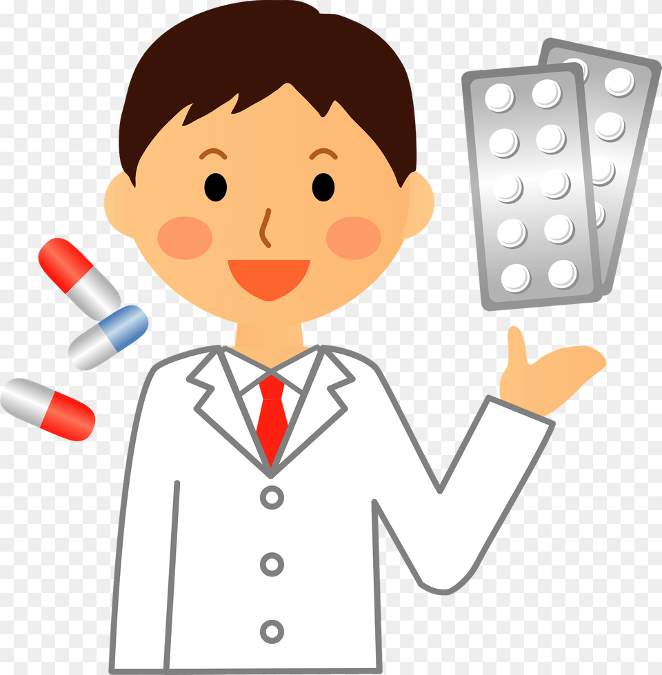 Pharmacist Is Showing Drug Options Clipart, Clothing, Coat, Medication, Face Free Transparent Png