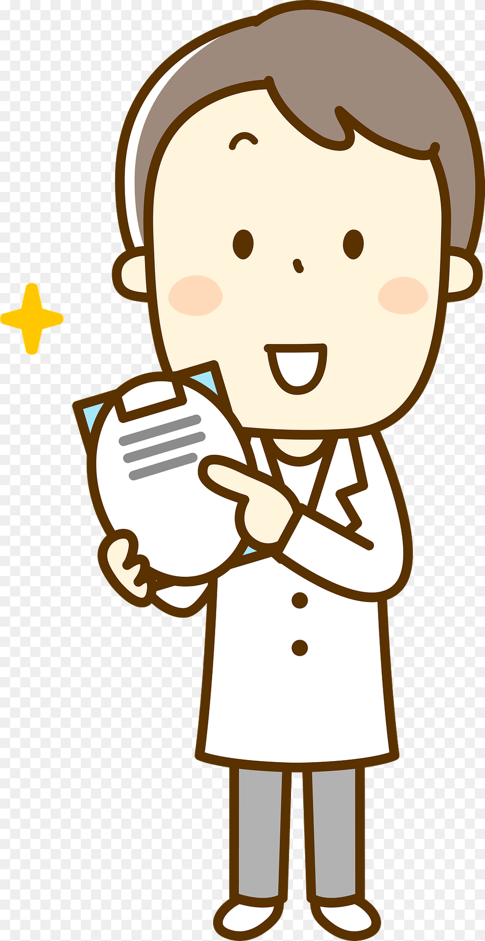 Pharmacist Man Is Explaining Clipart, Clothing, Coat, Cutlery, Fork Png Image