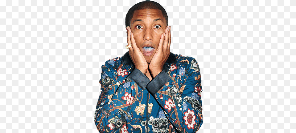 Pharrell Williams Amazed Pharrell Williams, Woman, Person, Head, Portrait Free Png Download