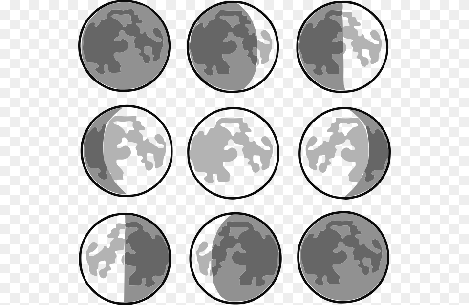 Phases Of The Moon Clipart Different Shapes Of The Moon As Seen, Astronomy, Outer Space, Planet, Globe Png Image