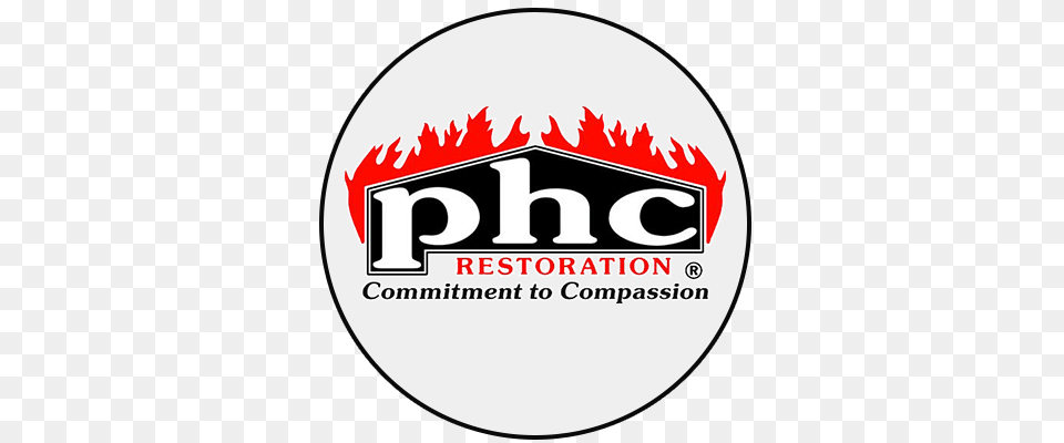 Phc Fire Water Storm Mold Restoration Company In Raleigh, Logo, Sticker, Disk Free Png Download