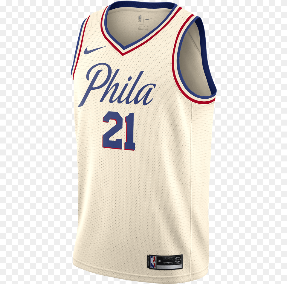 Philadelphia 76ers City Jersey, Clothing, Shirt, Person Png
