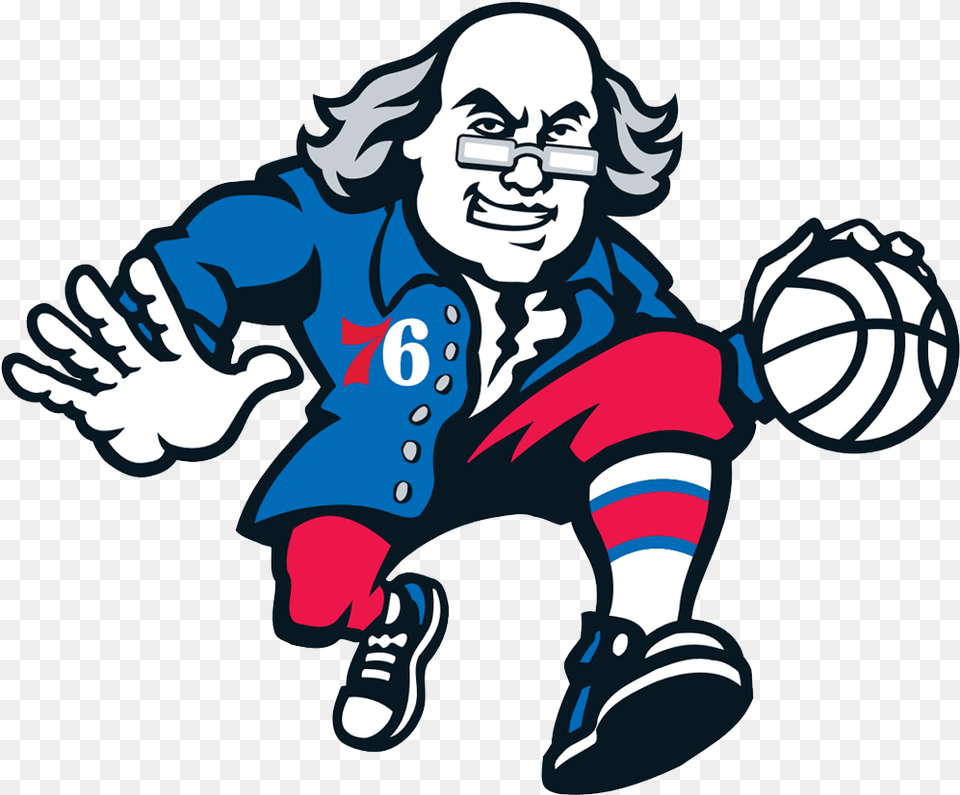 Philadelphia 76ers Logo Ben Franklin 76ers Ben Franklin Logo, Baby, Person, Face, Head Free Png Download