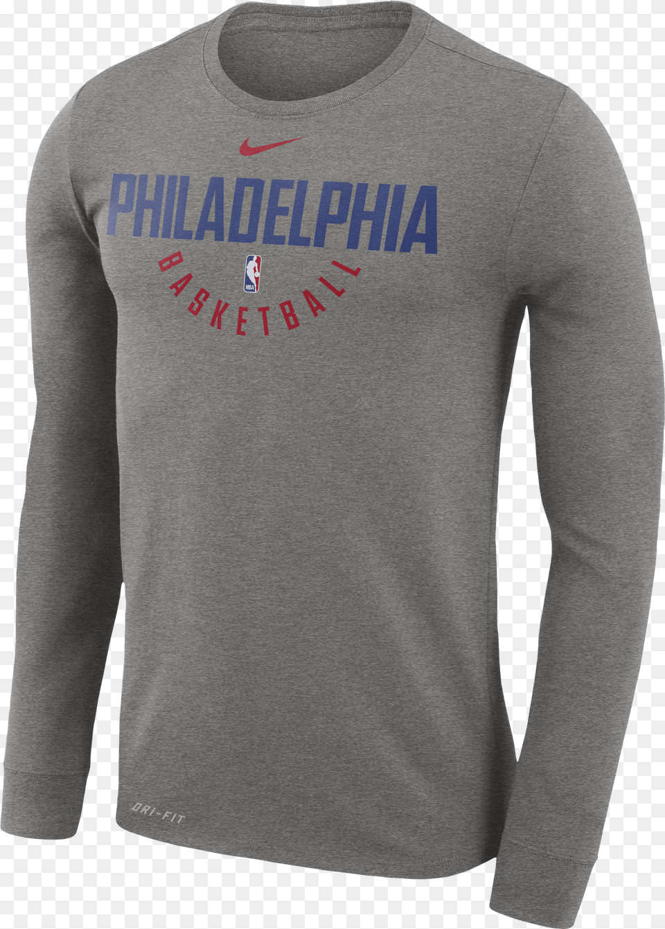 Philadelphia 76ers Men39s Practice Long Sleeve Tee By Detroit Nba Nike Practice Performance T Shirts, Long Sleeve, Clothing, T-shirt, Blade Free Transparent Png