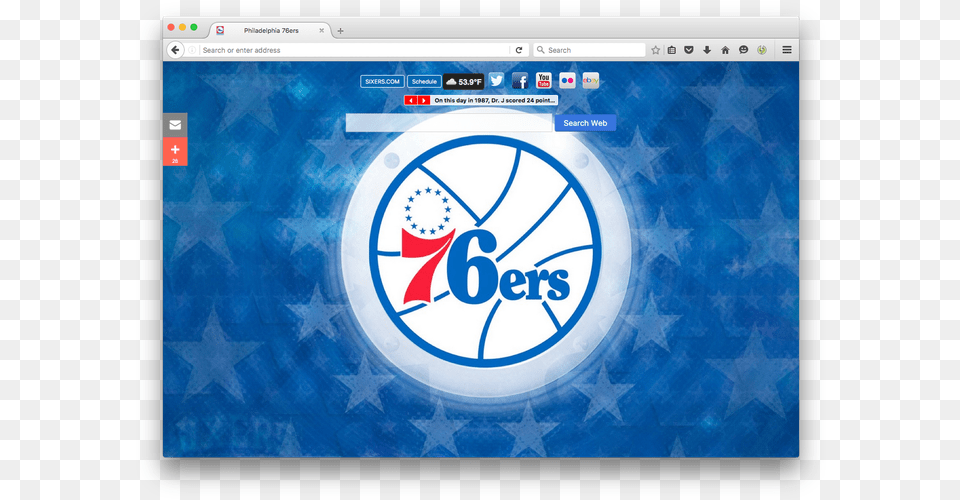 Philadelphia 76ers New Tab Philadelphia 76ers Logo, File, Computer, Computer Hardware, Electronics Free Transparent Png