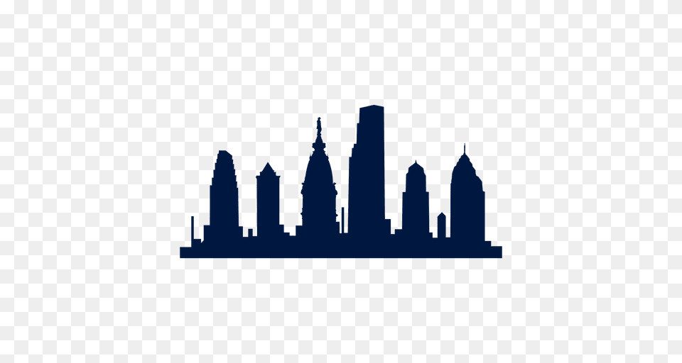 Philadelphia City Skyline Silhouette, Architecture, Tower, Spire, Outdoors Png Image