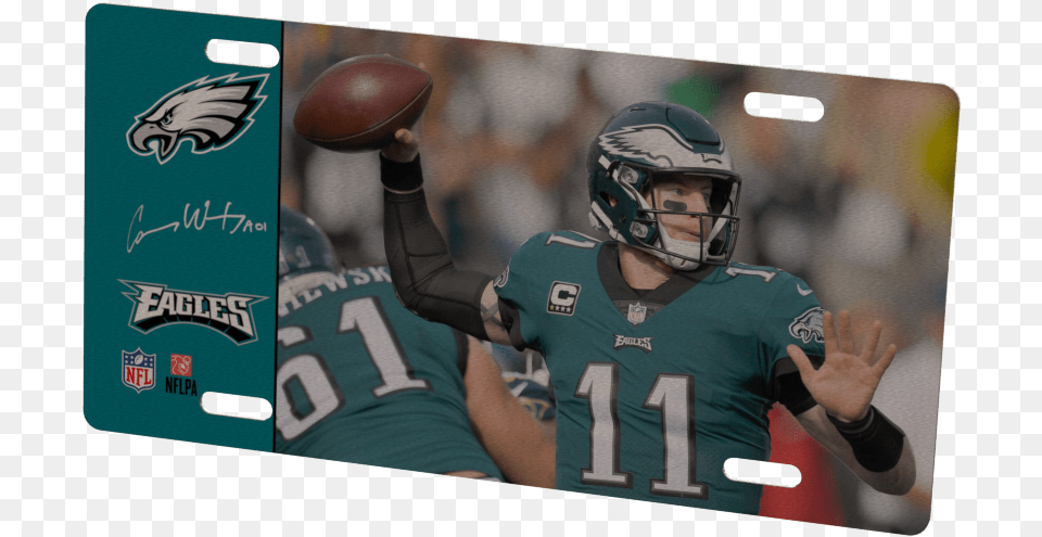 Philadelphia Eagles Carson Wentz Metal Photo Philadelphia Eagles, Sport, Rugby Ball, Ball, Rugby Png Image