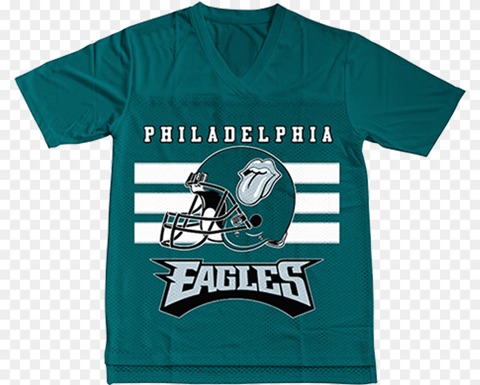 Philadelphia Eagles Rolling Stones, Clothing, Helmet, Shirt, T-shirt Free Png