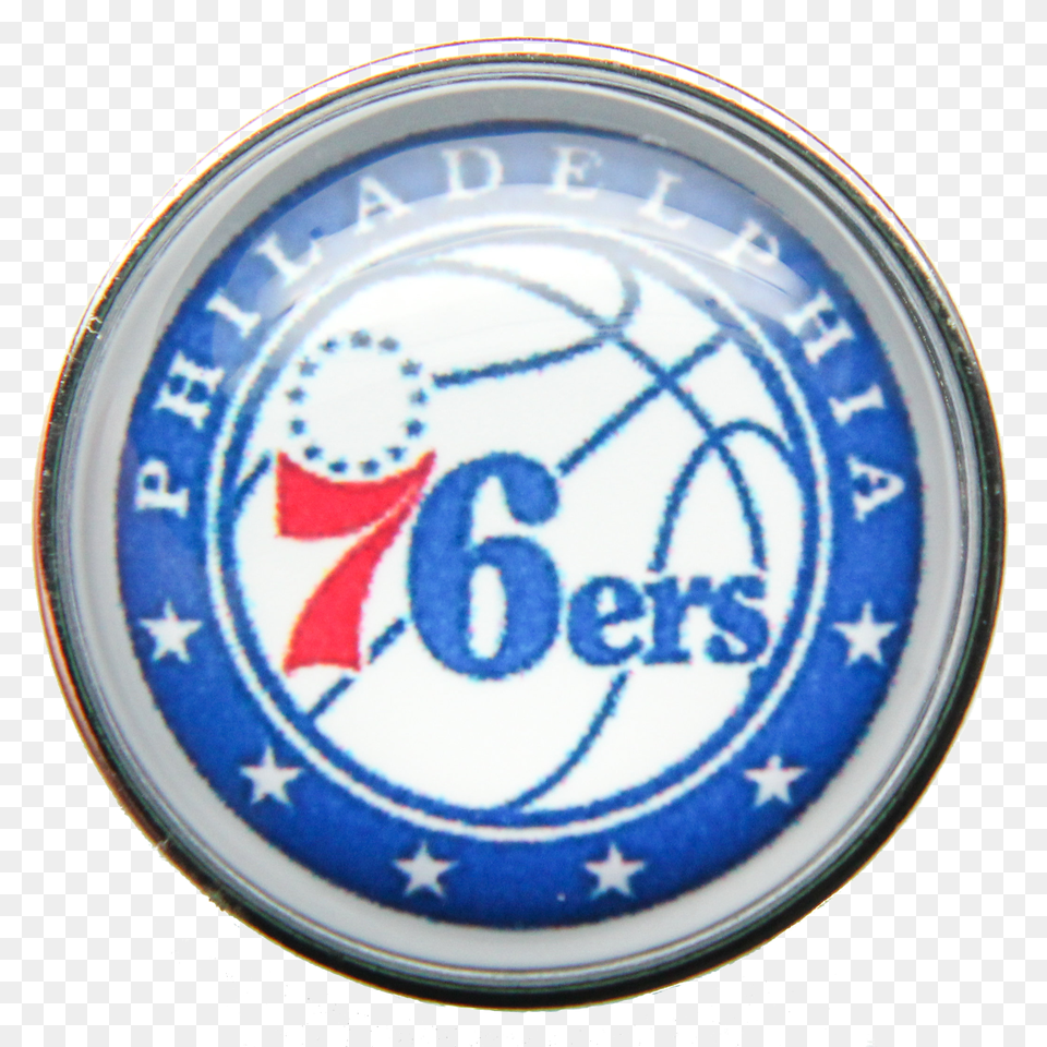 Philadelphia Nba Basketball Logo Snap Charm, Emblem, Symbol, Badge, Plate Png Image