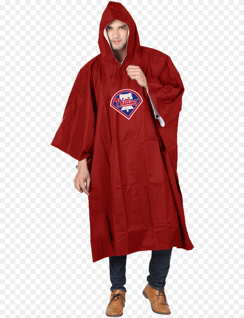 Philadelphia Phillies Rain Runner Poncho By Northwest San Francisco 49ers Poncho, Clothing, Coat, Adult, Person Png Image