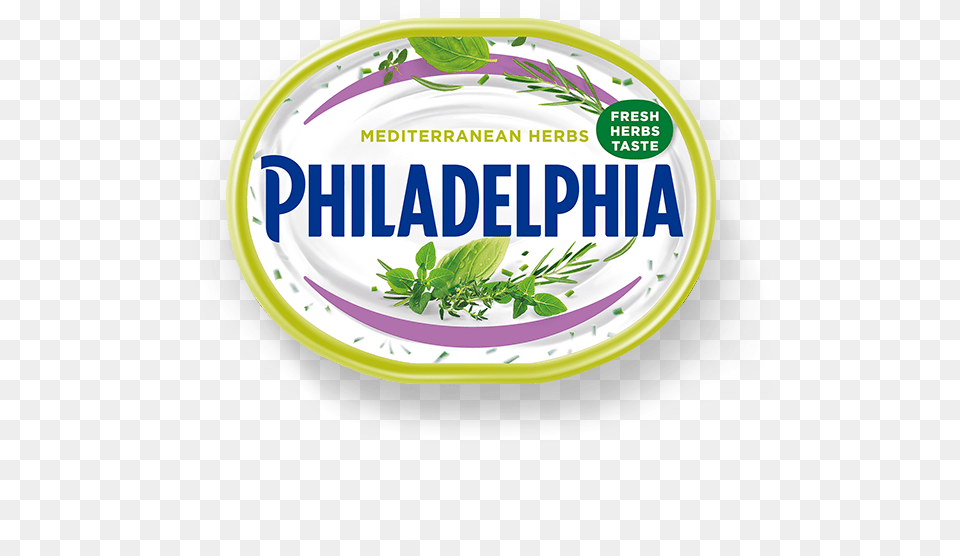 Philadelphia With Mediterranean Herbs Philadelphia Original, Herbal, Plant, Plate, Food Png