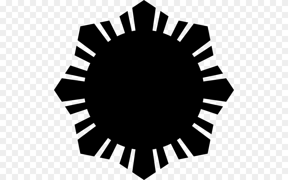 Philippine Flag Sun Symbol Black Silhouette Vector Philippine Flag Sun Clipart, Gray Free Png Download