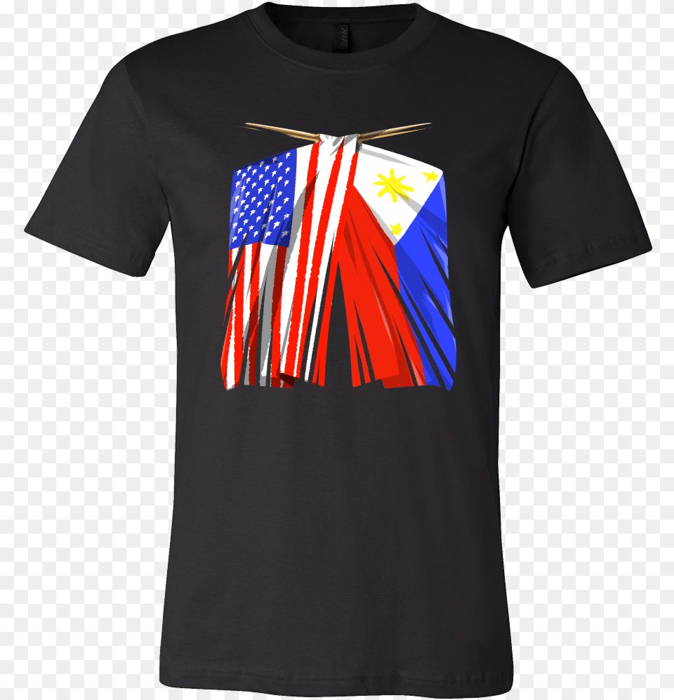 Philippines Flag T Shirt Filipino American Flag Tee Italian Halloween, Clothing, T-shirt Png