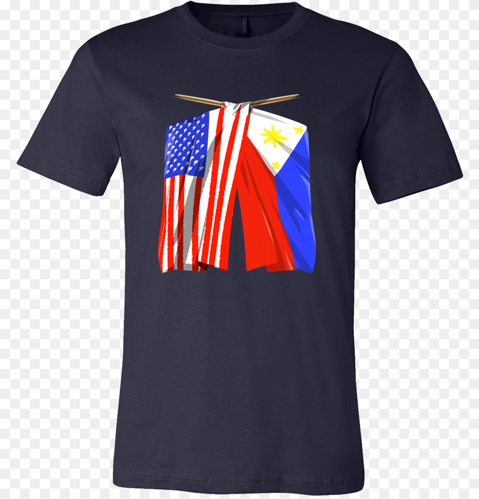 Philippines Flag T Shirt Filipino American Flag Tee Philippine Flag And American Flag, Clothing, T-shirt Free Png