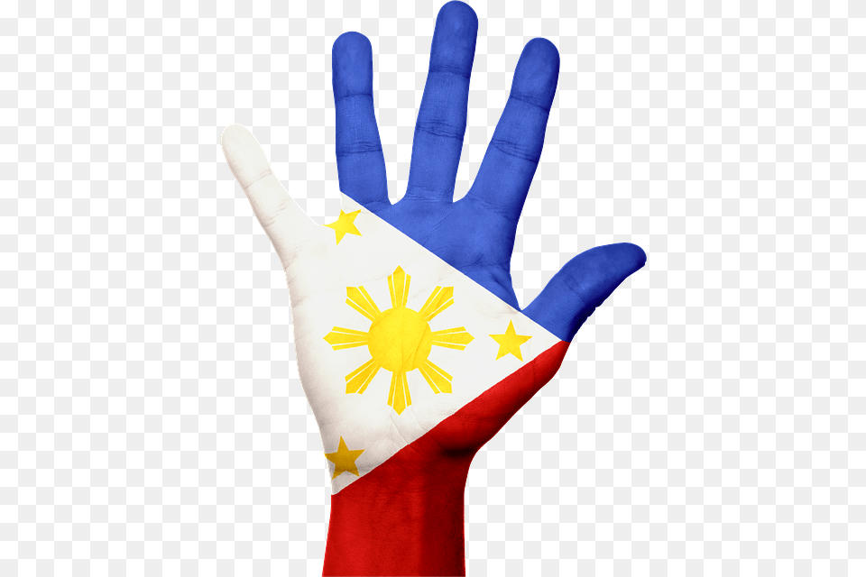 Philippines Handflag Hand With Philippine Flag, Clothing, Glove Free Transparent Png