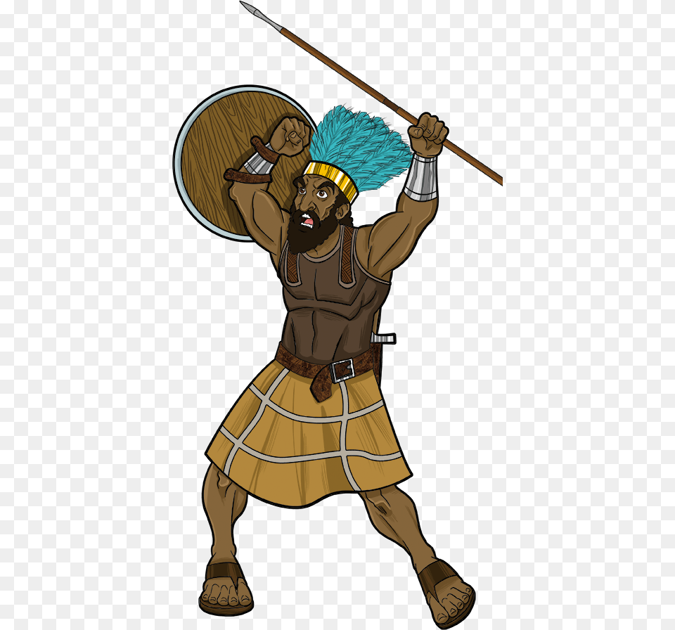 Philistine Warrior Clipart, Adult, Female, Person, Spear Png