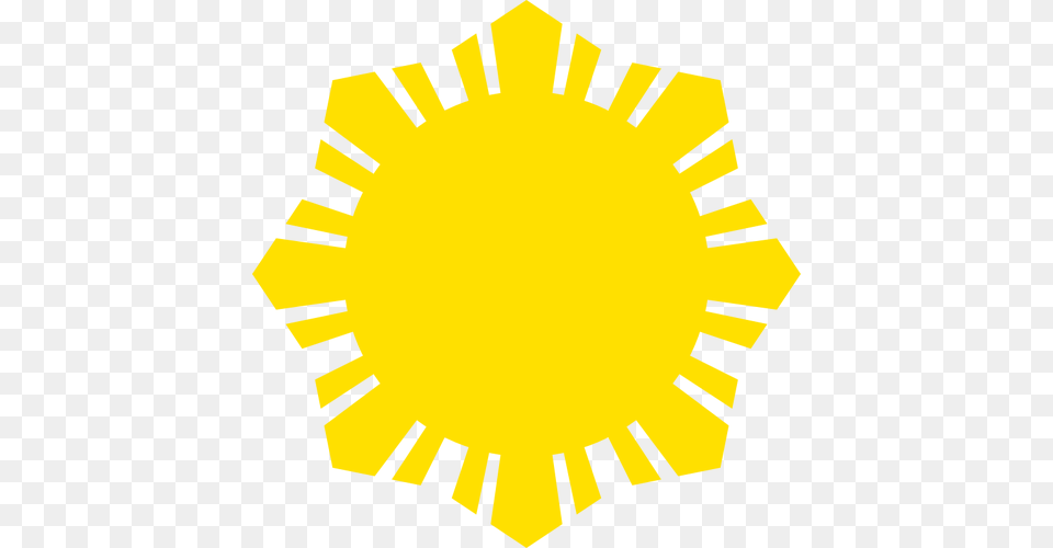 Phillippine Flag Sun Symbol Yellow Silhouette Vector Clip Art, Produce, Food, Fruit, Plant Free Png
