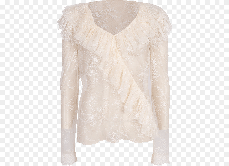 Philosophy Lace Blouse In White Blouse, Clothing, Long Sleeve, Sleeve Png Image