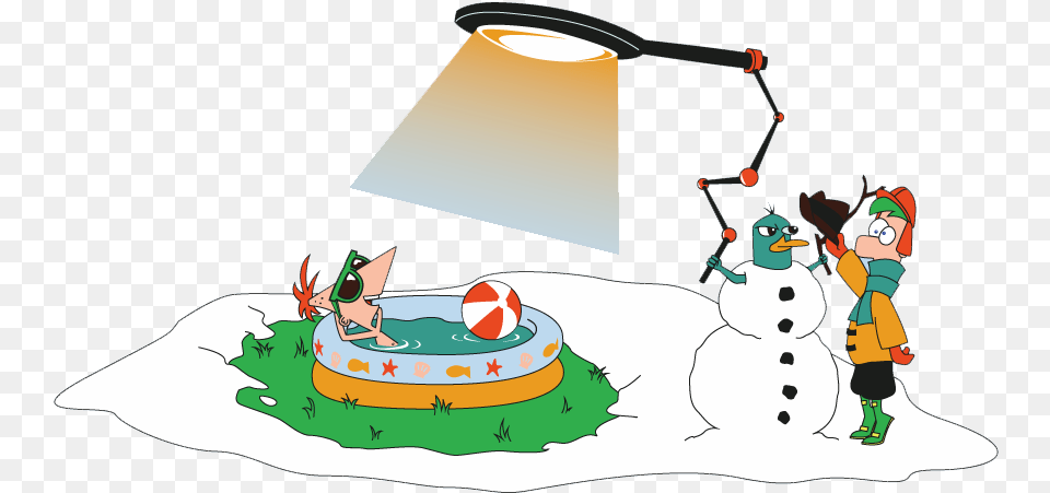 Phineas Amp Ferb Group Clipart, Outdoors, Nature, Winter, Snow Png Image