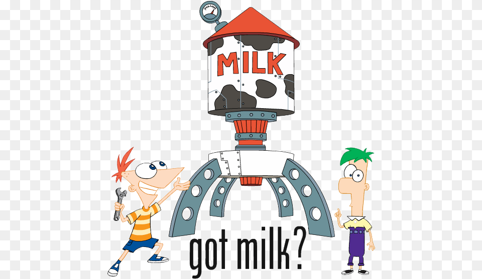 Phineas Amp Ferb Group Clipart Phineas And Ferb Got Milk, Baby, Person, Book, Comics Png