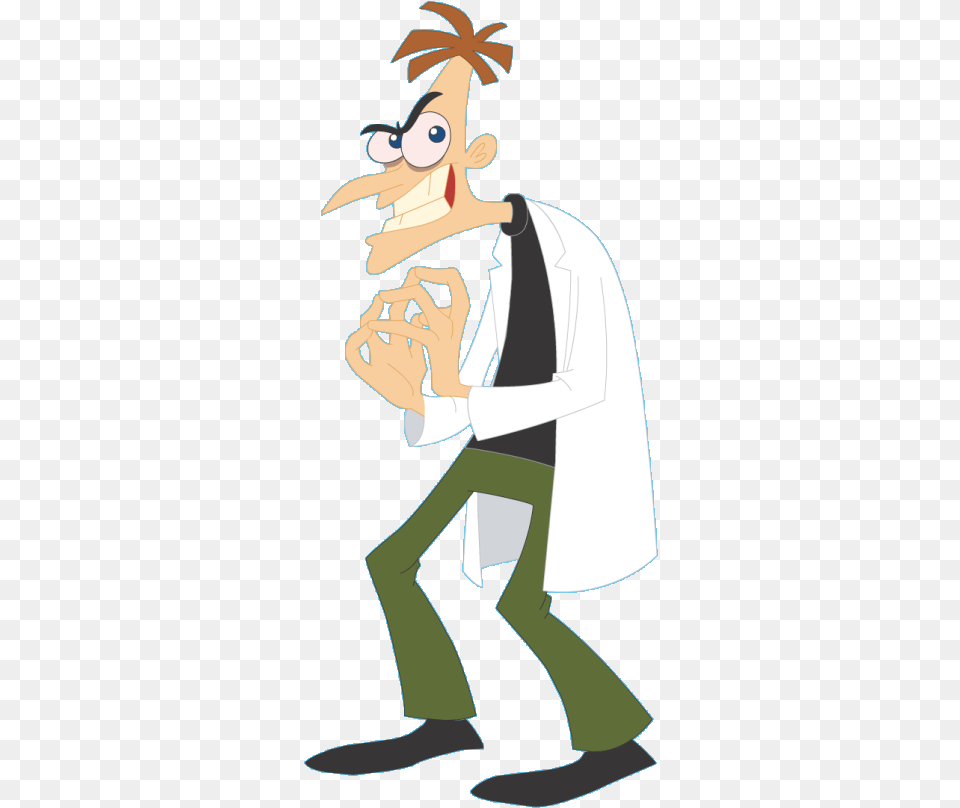 Phineas And Ferb Characters, Clothing, Coat, Lab Coat, Person Free Transparent Png