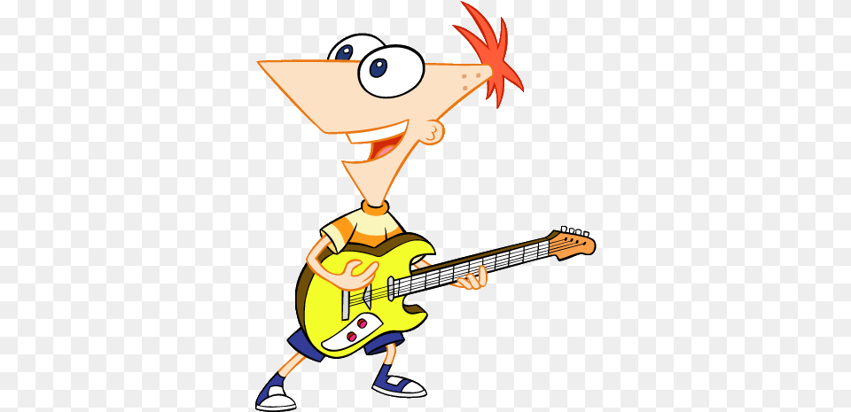 Phineas Flynn7 Phineas And Ferb In The Moon, Guitar, Musical Instrument, Person, Cartoon Free Transparent Png