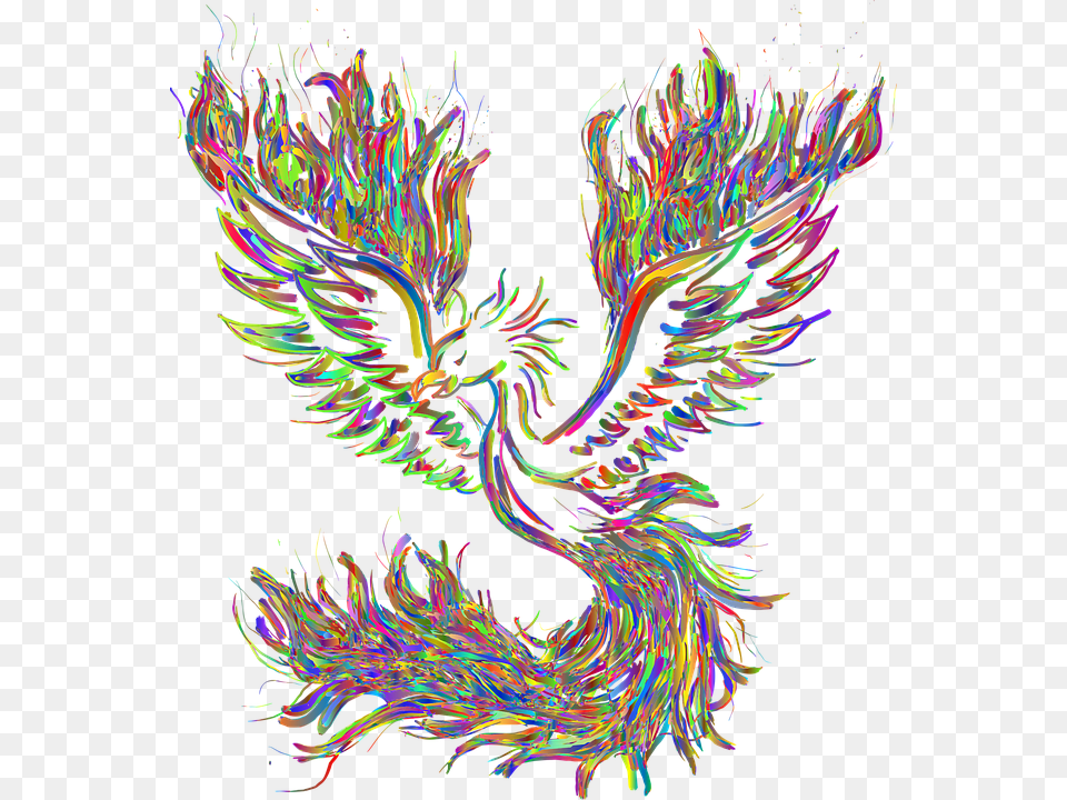 Phoenix Bird Rainbow, Pattern, Accessories, Fractal, Ornament Free Png Download