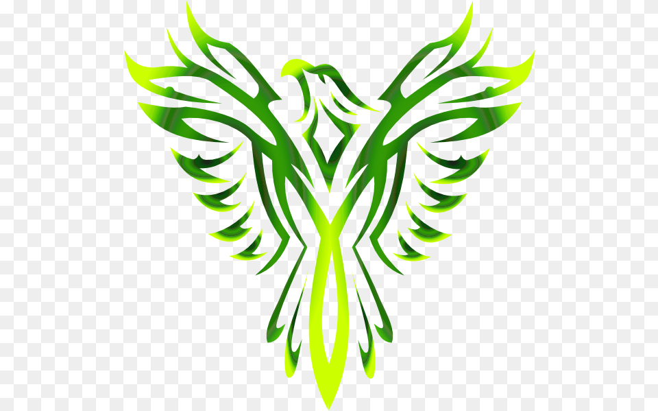 Phoenix Bird Transparent Eagle Black And White, Green, Emblem, Symbol, Pattern Png Image