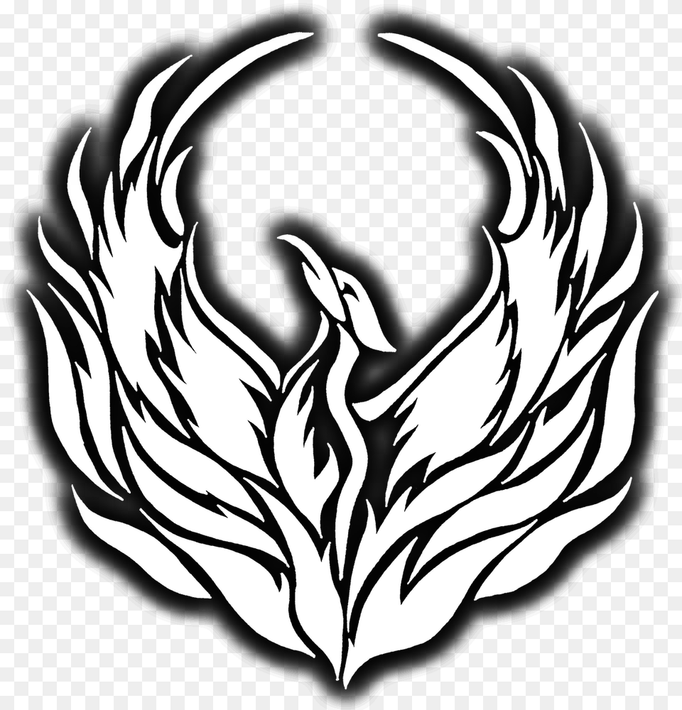 Phoenix Black And White, Stencil, Person, Symbol Free Transparent Png