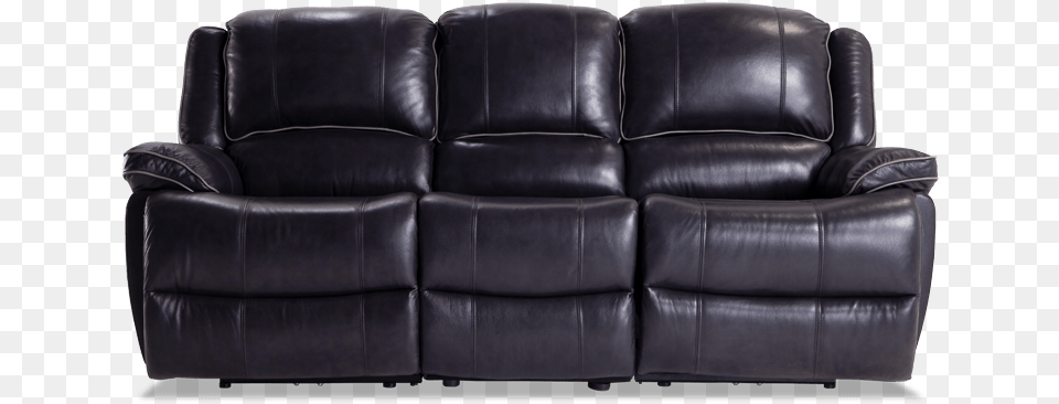 Phoenix Black Power Reclining Leather Sofa Couch, Chair, Furniture, Armchair Png Image