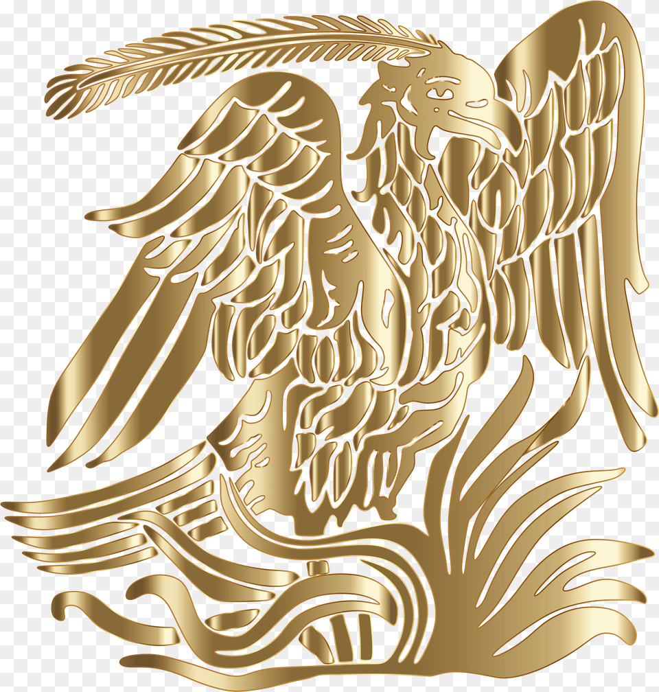 Phoenix Clipart Background Gold Phoenix Bird Logo, Bronze, Angel, Animal, Vulture Png