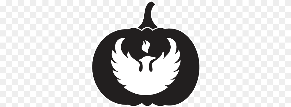 Phoenix Emblem Pumpkin Carving Pattern Uw Green Bay, Stencil, Logo, Symbol Free Png