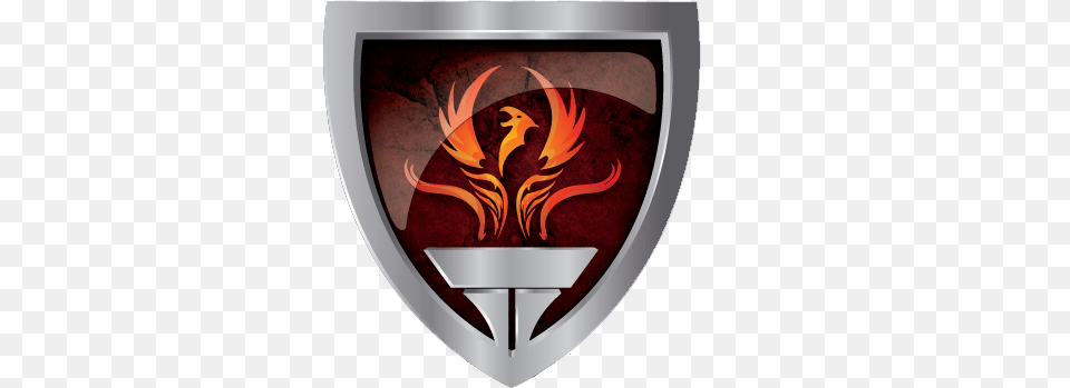 Phoenix Fire And Security Logologoonly Flame, Armor, Shield, Emblem, Symbol Png Image