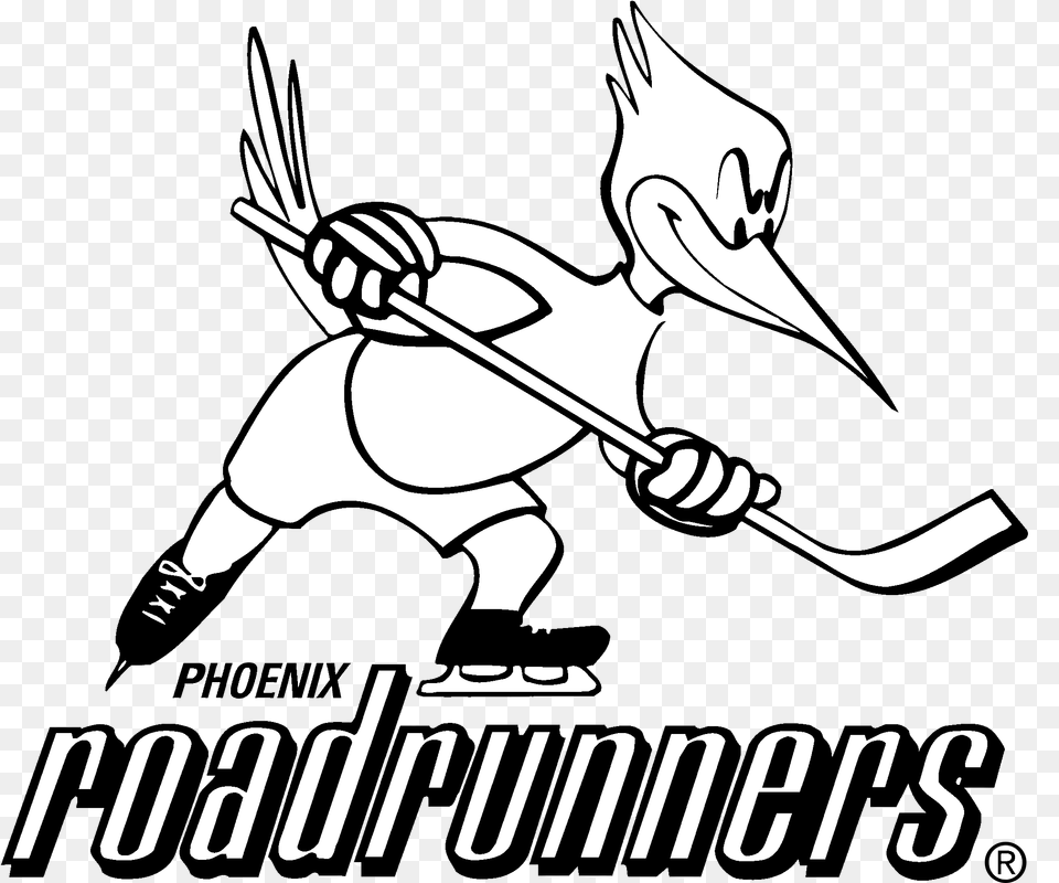 Phoenix Roadrunners Logo Black And White Phoenix Roadrunners Logo, Stencil, Person Free Png