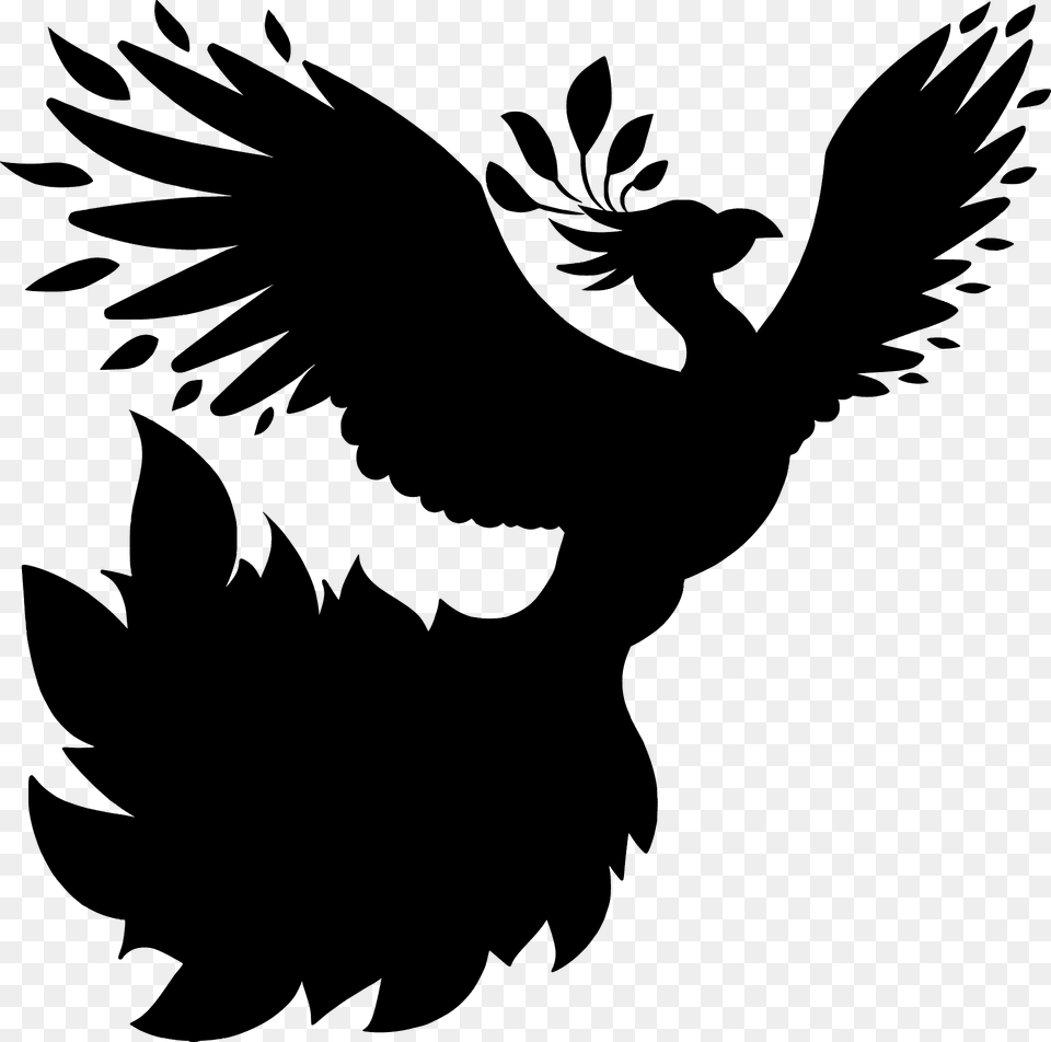 Phoenix Silhouette, Animal, Bird Png Image