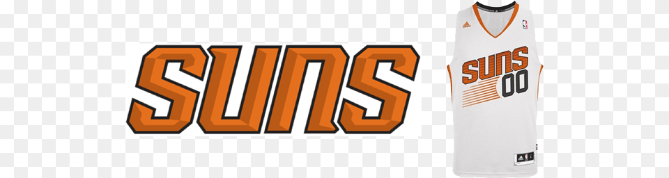 Phoenix Suns Inconsistent Wordmark Phoenix Suns Logo, Clothing, Shirt, Jersey, T-shirt Free Transparent Png