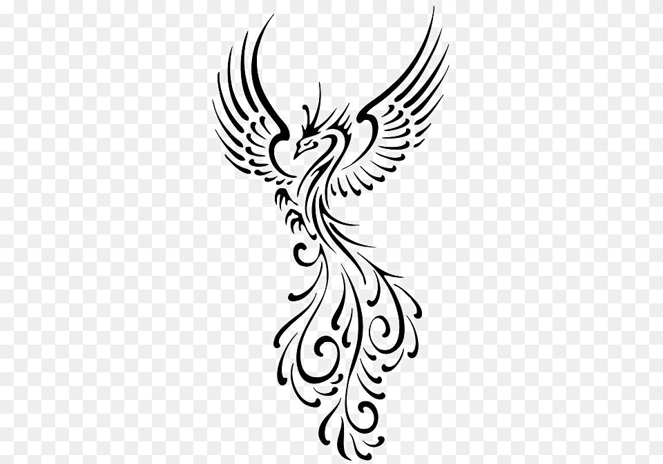 Phoenix Tattoo Designs Female Tribal Phoenix, Pattern, Graphics, Art, Floral Design Free Transparent Png