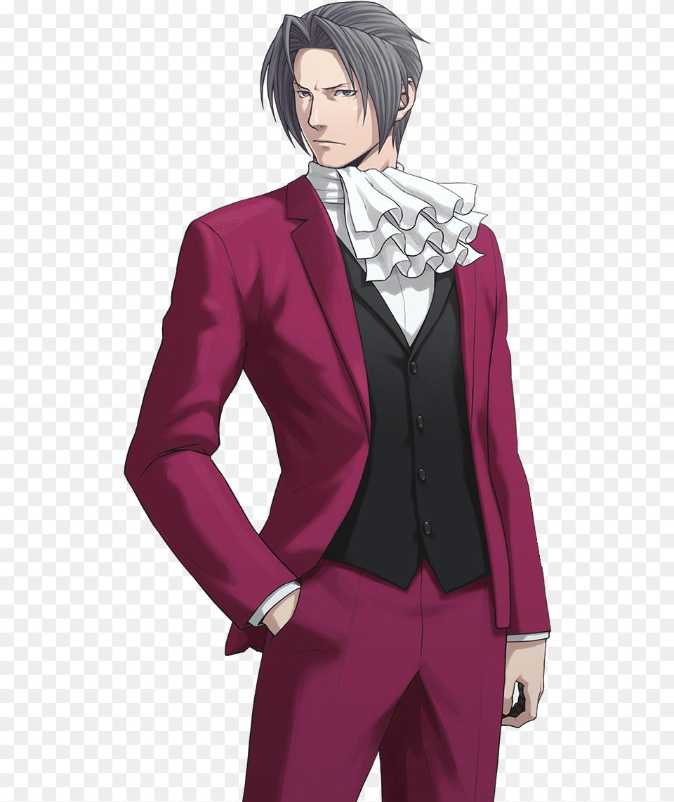 Phoenix Wright Ace Attorney Miles Edgeworth, Formal Wear, Suit, Book, Clothing Free Png Download