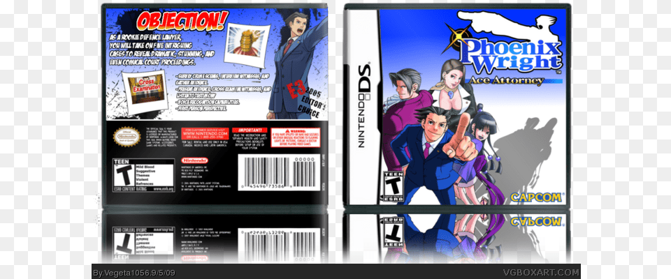 Phoenix Wright Ace Attorney Nintendo Ds Box Art Cover By Phoenix Wright Ace Attorney Covers, Publication, Book, Comics, Person Free Png