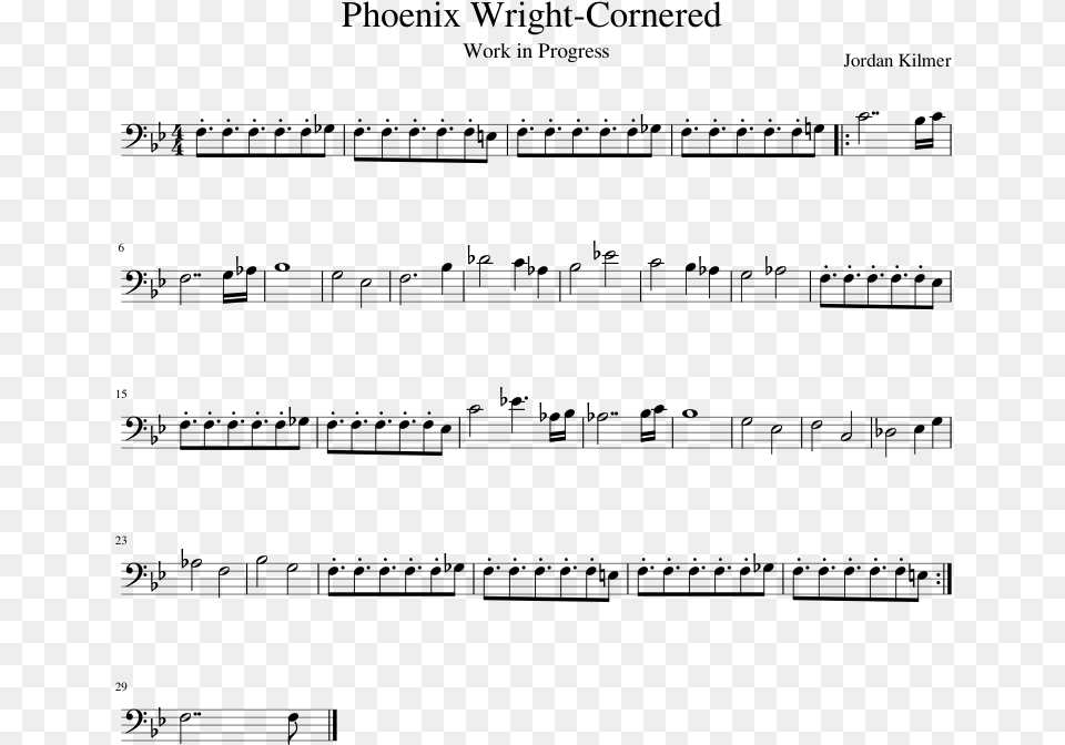 Phoenix Wright Cornered Sheet Music Composed By Jordan Bts Singularity Sheet Music, Gray Free Png