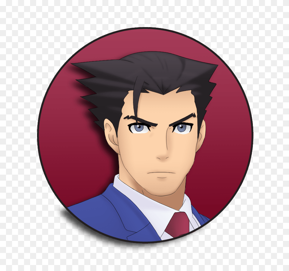 Phoenix Wright From Ace Attorney On A Or Pin Back Button, Person, People, Photography, Publication Free Png Download