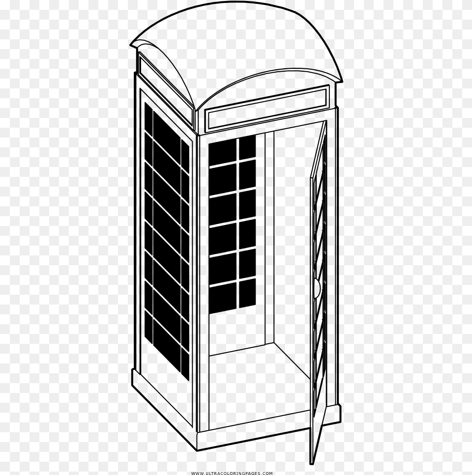 Phone Booth Coloring, Gray Png Image