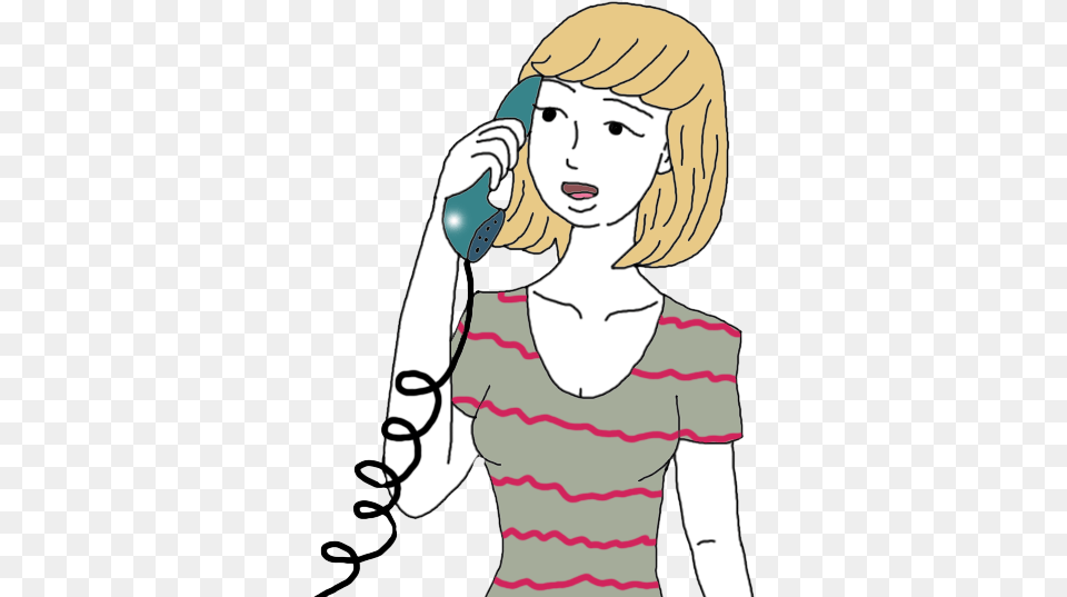Phone Call Dream Meaning Cartoon Phone Calling Calling On Phone Cartoon, Adult, Person, Woman, Female Free Png Download