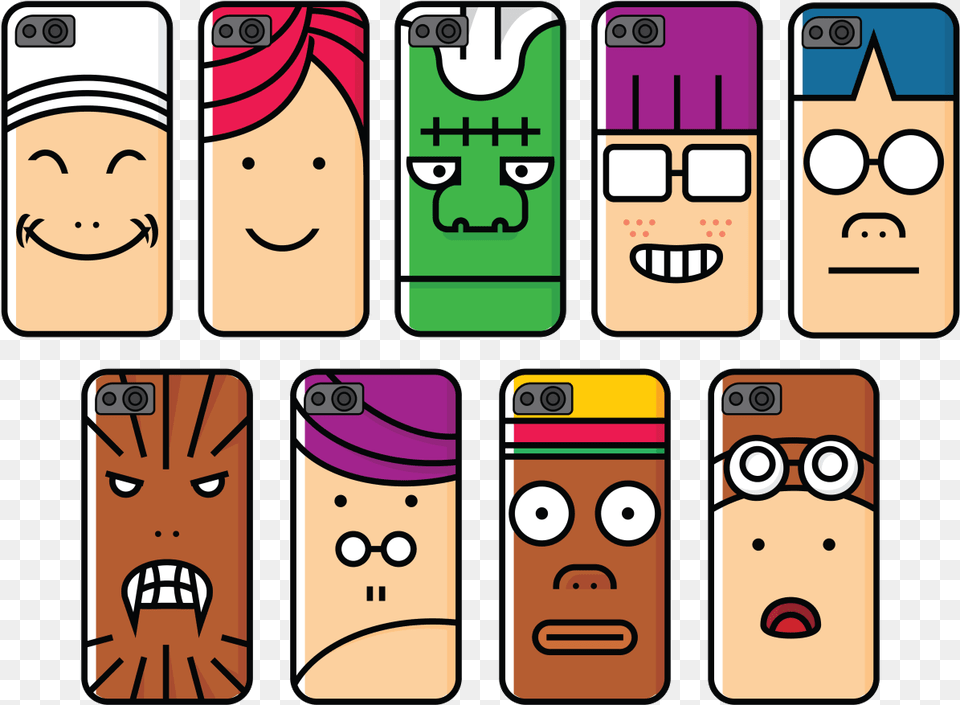 Phone Case Cartoon Character Vector Cartoon Character Vector, Electronics, Mobile Phone, Face, Head Free Png