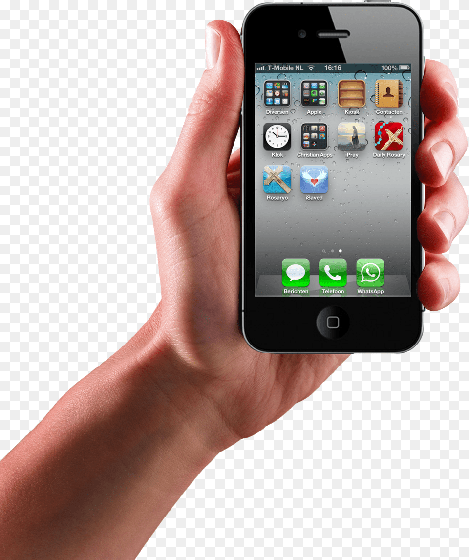 Phone Clipart Iphone Apple Transparent Large Hand Holding Phone, Electronics, Mobile Phone, Person Free Png Download
