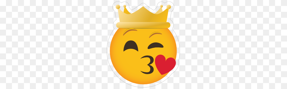 Phone Emoji Sticker Crown Blowing A Kiss, Jar, Baby, Face, Head Free Png