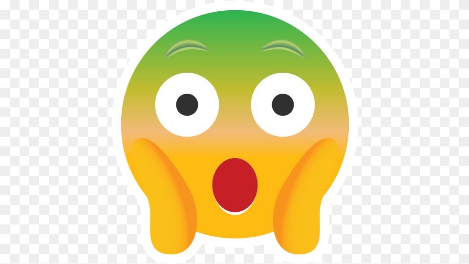 Phone Emoji Sticker Surprised Green In Surprised Shocked Emoji Transparent, Plush, Toy Png