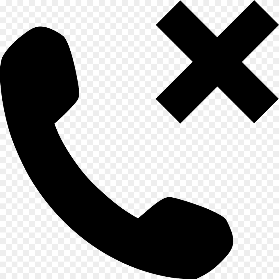 Phone Hand Up Delete Remove Missed Call Icon White, Symbol Png