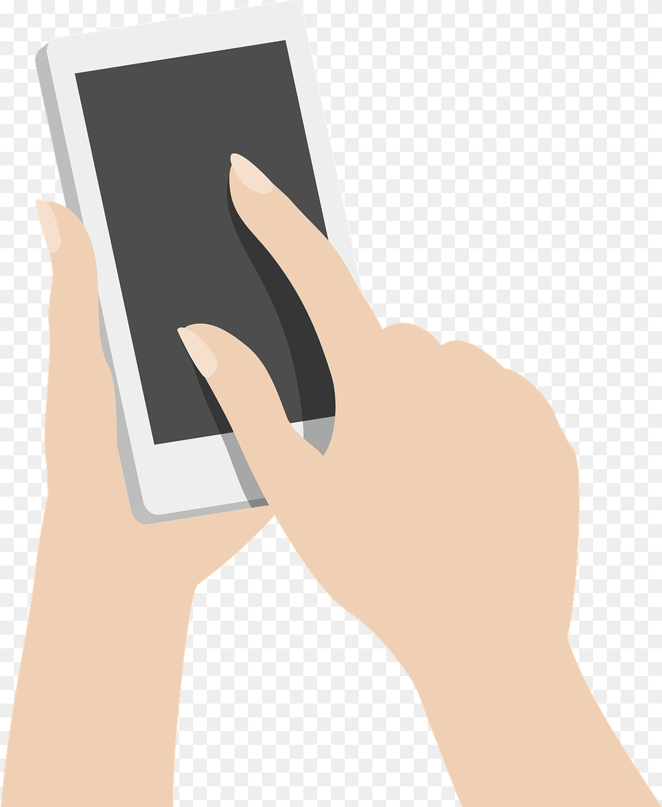 Phone In Hand Hand On Phone Vector, Computer, Electronics, Tablet Computer, Adult Free Png